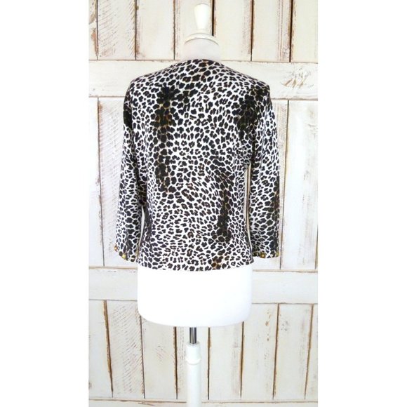 Beaded embellished leopard print vintage sweater - Picture 4 of 5